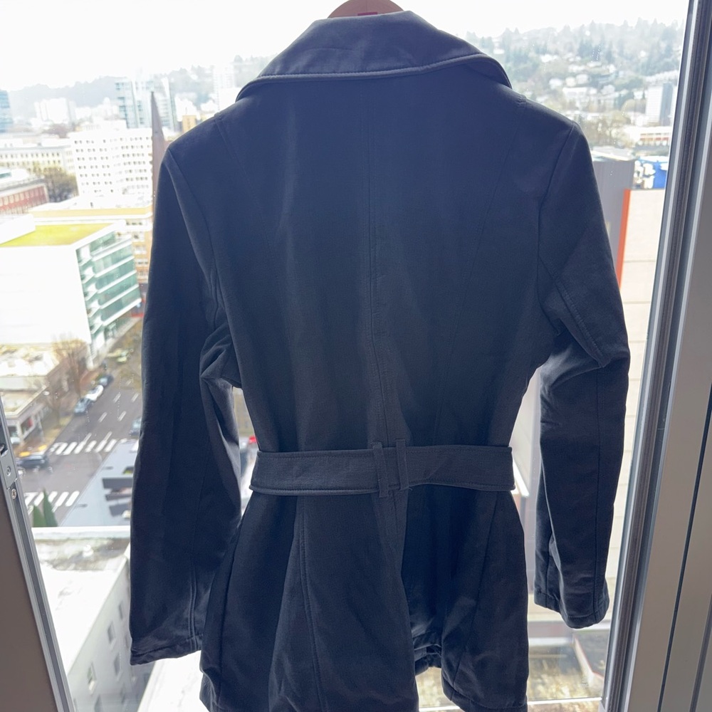 Avanti Black Trench Coat with Self-Tie Belt